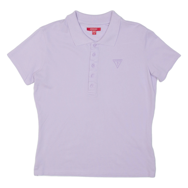 GUESS Womens Polo Shirt Purple M Online Hot Sale