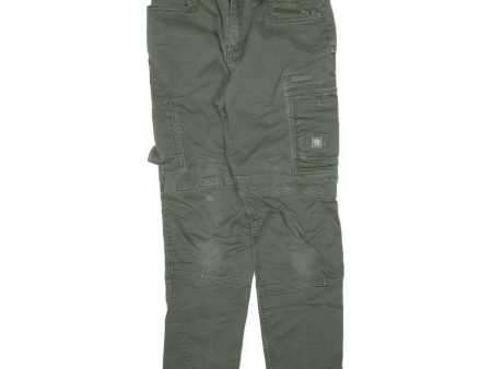 ENGELBERT STRAUSS Cargo Double-knee Workwear Girls Trousers Green Tapered W24 L28 Supply