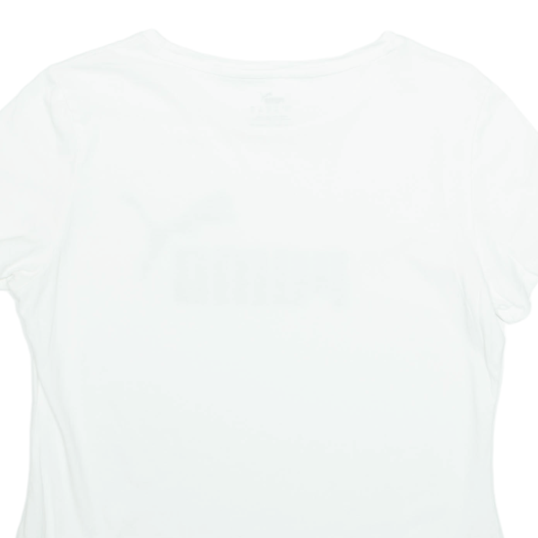 PUMA Womens T-Shirt White UK 14 Online Hot Sale