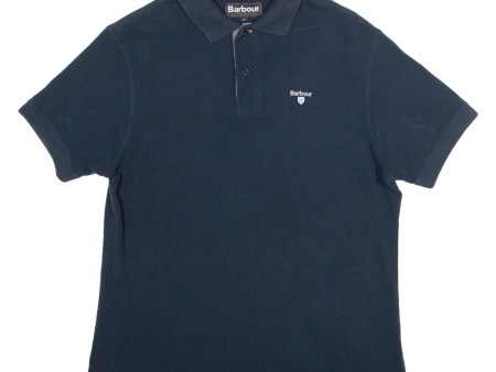 BARBOUR Mens Polo Shirt Blue 80s M Sale