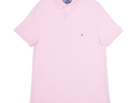 TOMMY HILFIGER Slim Fit Mens Polo Shirt Pink M Sale