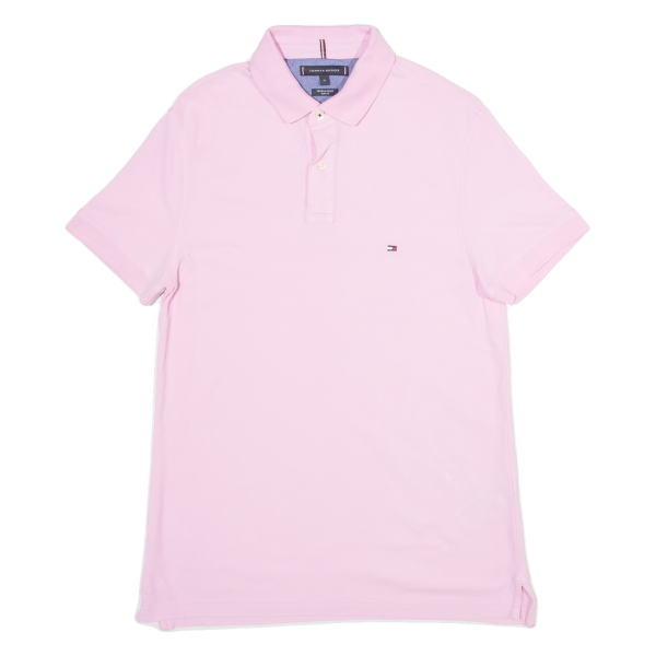 TOMMY HILFIGER Slim Fit Mens Polo Shirt Pink M Sale