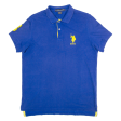 U.S POLO Slim Fit Mens Polo Shirt Blue 80s L Online Hot Sale