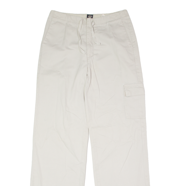 DOCKERS Cargo Khakis Womens Twill Trousers Grey Regular Wide-Leg W30 L32 on Sale