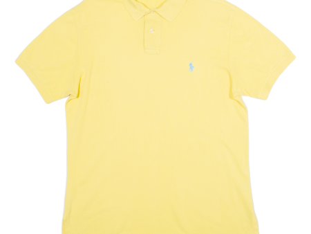 POLO RALPH LAUREN Custom Fit Mens Polo Shirt Yellow L Online Hot Sale