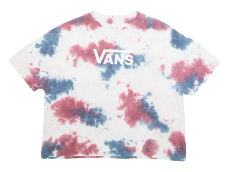 VANS Cropped Womens Tie Dye T-Shirt White XS on Sale