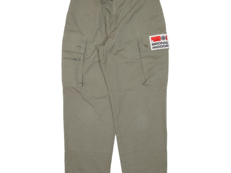 Cargo Mens Trousers Green Relaxed Tapered W30 L29 Online now