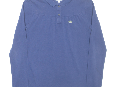 LACOSTE Girls Polo Shirt Blue Long Sleeve 16Y For Discount