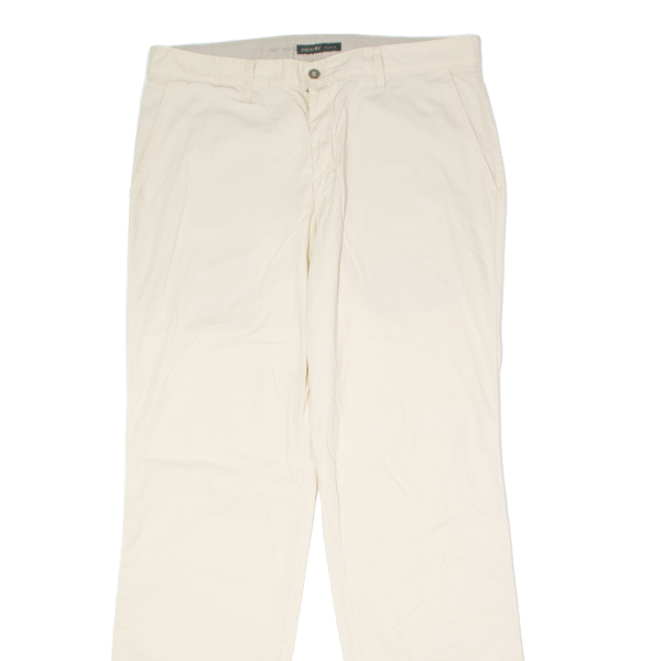 DOCKERS Khakis Mens Trousers Cream Regular Straight W36 L34 Hot on Sale