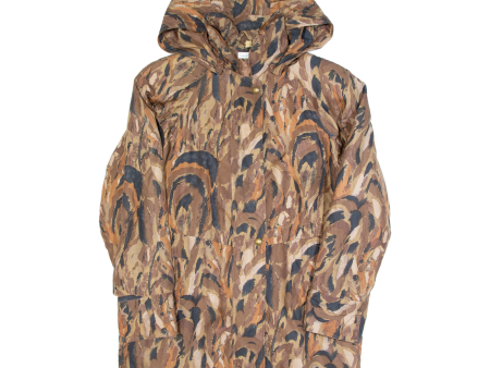 Womens Jacket Brown 90s Hooded Camouflage UK 14 on Sale