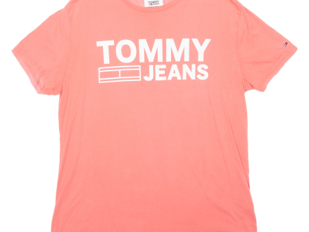 TOMMY HILFIGER Regular Fit Mens T-Shirt Pink L Online Sale