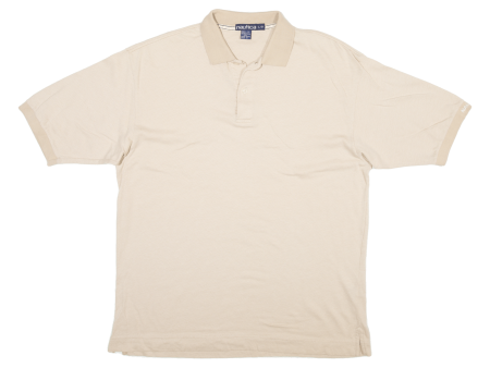 NAUTICA Mens Polo Shirt Cream Diamond L Online now