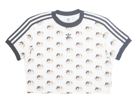 ADIDAS Cropped Angels Womens T-Shirt White UK 8 on Sale