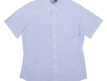 POLO RALPH LAUREN Custom Fit Mens Shirt Blue Striped L For Sale