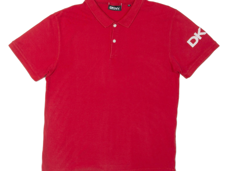 DKNY Mens Polo Shirt Red XL Sale