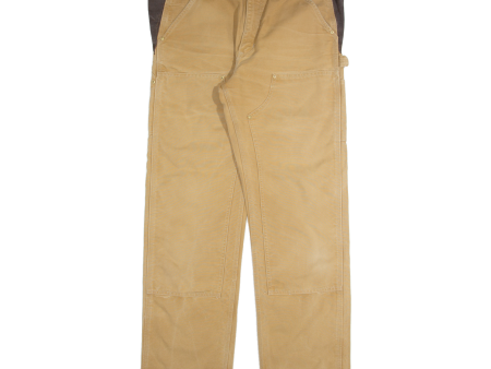 CARHARTT Dungaree Fit Mens Trousers Beige Regular Straight W40 L34 For Cheap