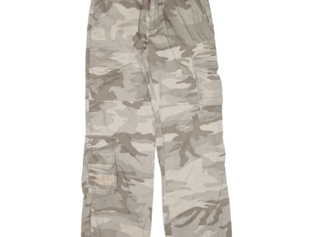 AUTHENTIC STYLE Cargo Camo Womens Trousers Green Loose Straight W32 L32 Online Sale