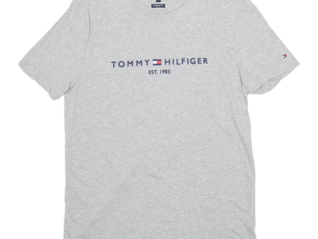 TOMMY HILFIGER Mens T-Shirt Grey L Online Hot Sale