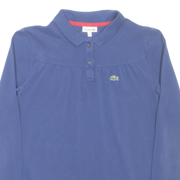 LACOSTE Girls Polo Shirt Blue Long Sleeve 16Y For Discount