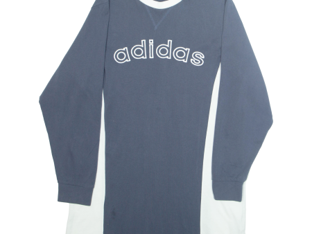 ADIDAS Oversized Womens T-Shirt Blue Long Sleeve UK 12 Online Hot Sale