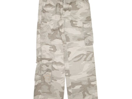 AUTHENTIC STYLE Cargo Camo Womens Trousers Green Regular Wide-Leg W35 L34 Sale