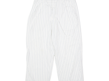 ZONE ZONE Striped Womens Trousers White Regular Straight 90s W26 L21 For Cheap