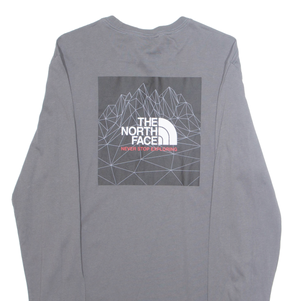 THE NORTH FACE Mens T-Shirt Grey Long Sleeve XS Fashion