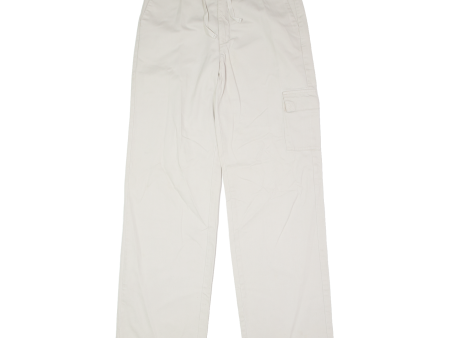 DOCKERS Cargo Khakis Womens Twill Trousers Grey Regular Wide-Leg W30 L32 on Sale