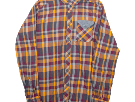 BENCH Mens Flannel Shirt Orange Check L Online Sale