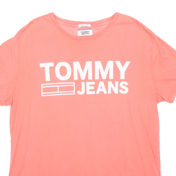 TOMMY HILFIGER Regular Fit Mens T-Shirt Pink L Online Sale