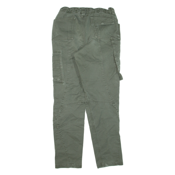 ENGELBERT STRAUSS Cargo Double-knee Workwear Girls Trousers Green Tapered W24 L28 Supply