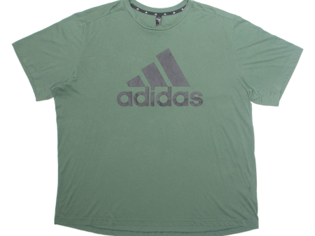 ADIDAS Mens T-Shirt Green 2XL Cheap