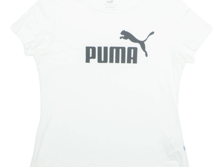 PUMA Womens T-Shirt White UK 14 Online Hot Sale