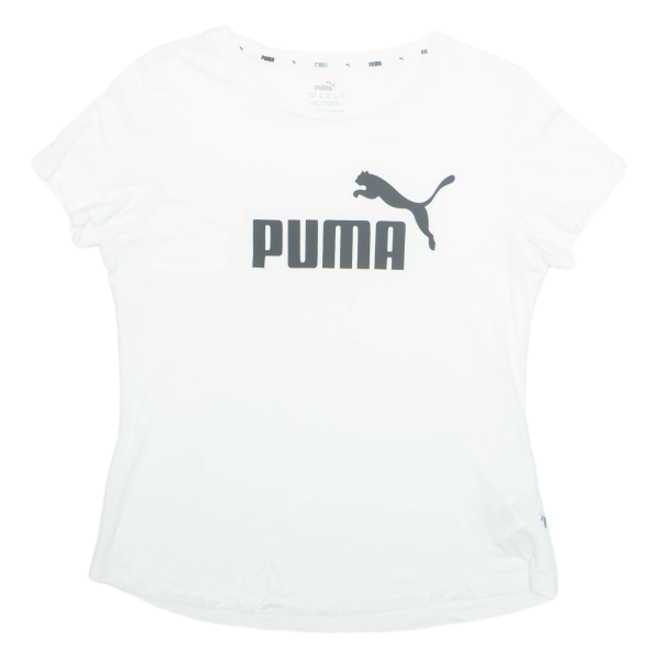 PUMA Womens T-Shirt White UK 14 Online Hot Sale