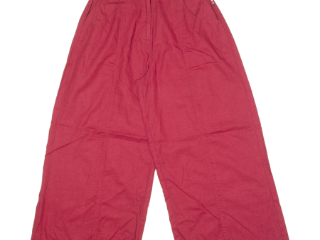 SI Pleated Womens Trousers Red Slim Wide-Leg 90s W28 L25 Fashion