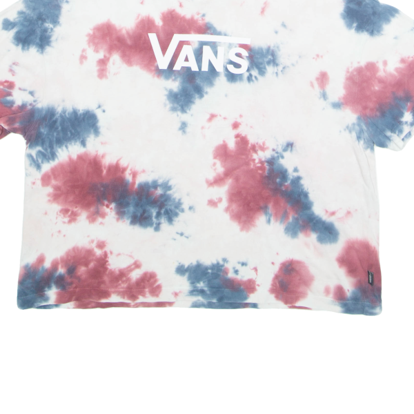 VANS Cropped Womens Tie Dye T-Shirt White XS on Sale