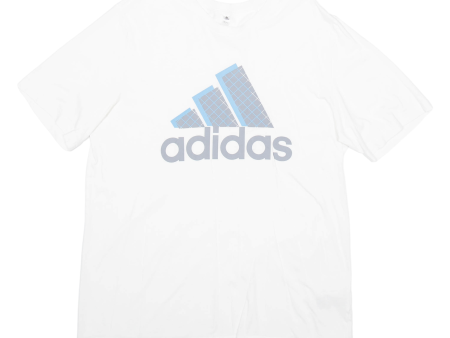 ADIDAS Mens T-Shirt White L For Sale