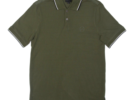 ARMANI EXCHANGE Mens Polo Shirt Green S Hot on Sale