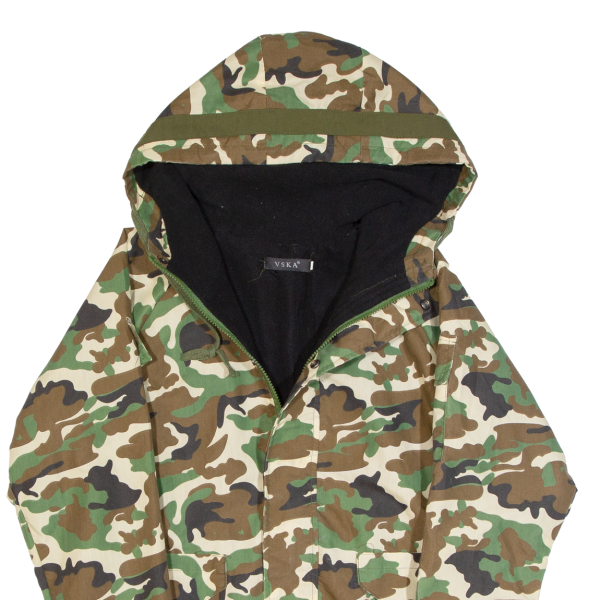 VSKA Fleece Lined Mens Jacket Green Camouflage S Hot on Sale