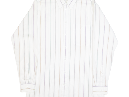 BC Mens Shirt White Striped Long Sleeve XL Discount