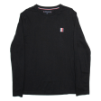 TOMMY HILFIGER Mens T-Shirt Black Long Sleeve M Cheap