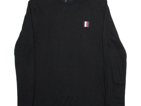 TOMMY HILFIGER Mens T-Shirt Black Long Sleeve M Cheap