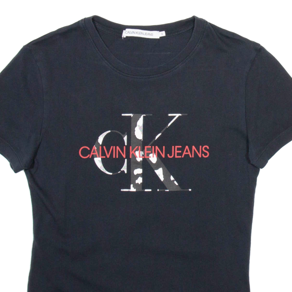 CALVIN KLEIN Womens T-Shirt Blue S Fashion