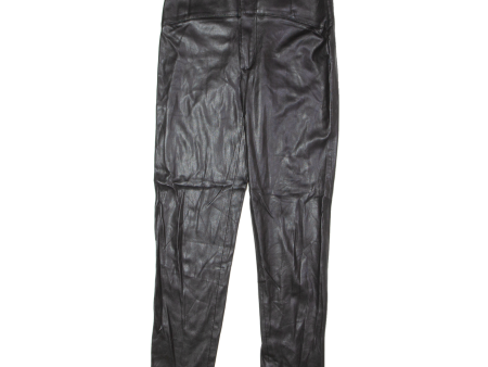 ZARA Womens Leather Trousers Black Regular Tapered Faux Leather W28 L27 Online Sale