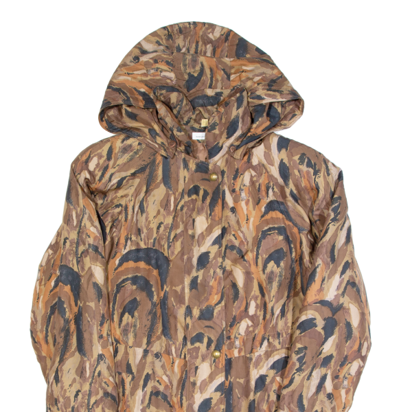 Womens Jacket Brown 90s Hooded Camouflage UK 14 on Sale