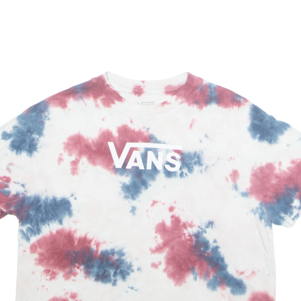 VANS Cropped Womens Tie Dye T-Shirt White XS on Sale