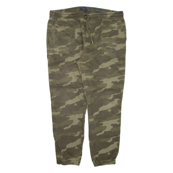 ANGELO LITRICO Camo Mens Trousers Green Regular Tapered W39 L28 Online now