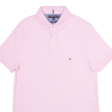 TOMMY HILFIGER Slim Fit Mens Polo Shirt Pink M Sale