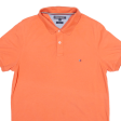 TOMMY HILFIGER Slim Fit Mens Polo Shirt Orange L For Sale