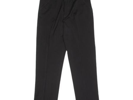 CARLETTI Pleated Stretch Mens Trousers Black Regular Straight W36 L30 Fashion